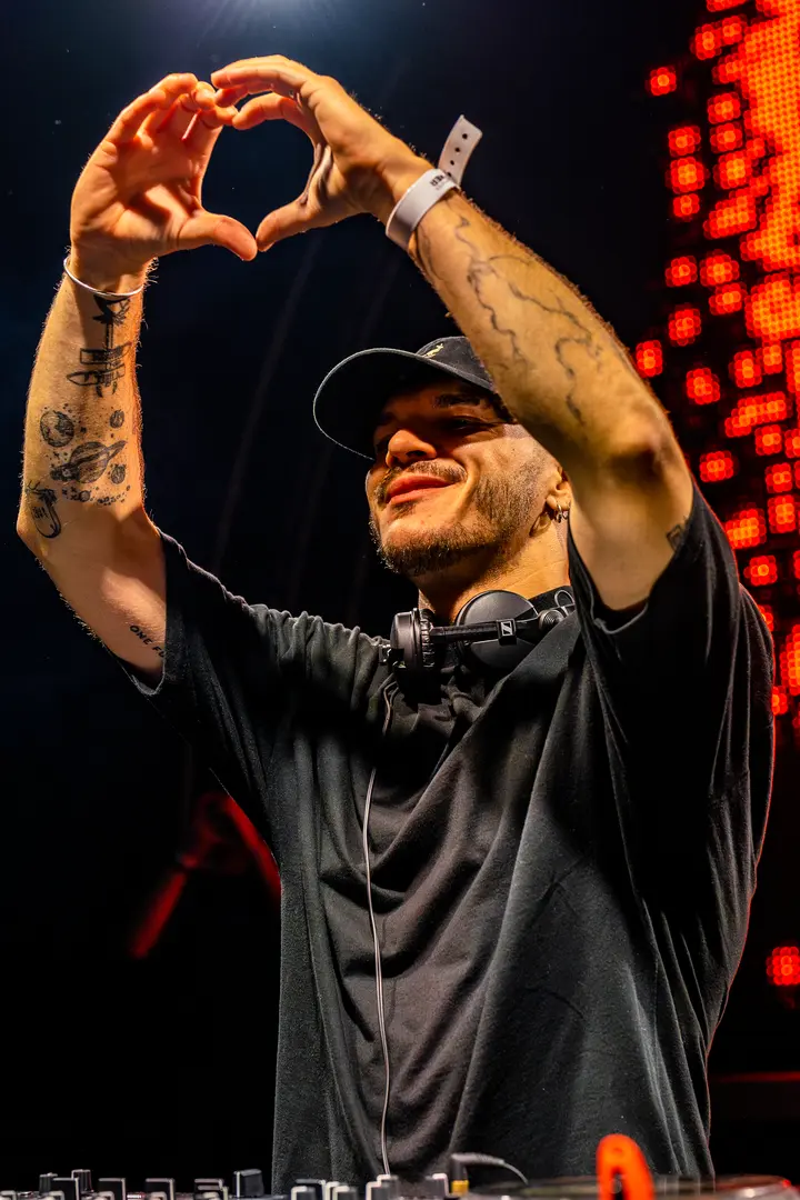 French DJ Nico Moreno connecting with the crowd